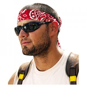 Ergodyne EGO12305 Chill-Its 6700/6705 Bandana/Headband, One Size Fits All, Red Western