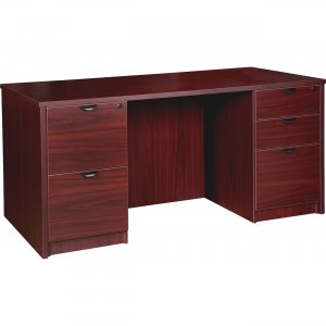 Lorell PD3060DPMY Prominence Mahogany Laminate Office Suite