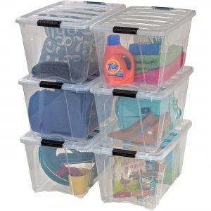 Iris 100245 Stackable Clear Storage Boxes