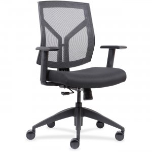 Lorell 83111 Mid-Back Chairs w/Mesh Back & Fabric Seat