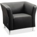 Lorell 86916 Fuze Modular Series Black Leather Guest Seating