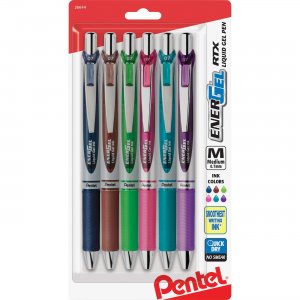 EnerGel BL77BP6M1 Liquid Steel Tip Gel Pens