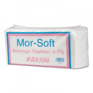 Morcon Paper MORB8500 Beverage Napkin, 9 x 9-1/4, White, 500/Pack, 8 Packs/Carton