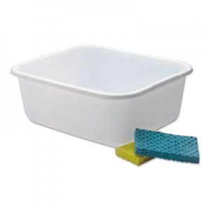 Rubbermaid RCP2951ARWHTCT Microban Dishpan, 4.5 gal, 14.5" x 12.5" x 5.7", White, 6/Carton