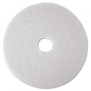 3M MMM20313 Super Polish Floor Pads 4100, 27" Diameter, White, 5/Carton