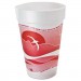 Dart DCC16J16H Horizon Foam Cup, Hot/Cold, 16oz., Printed, Cranberry/White, 25/Bag, 40/CT