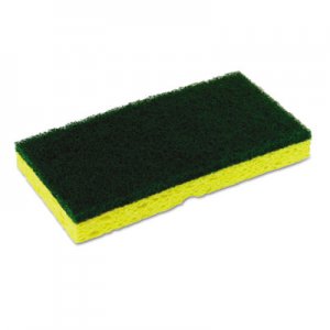 Continental CMC74H Medium-Duty Sponge N' Scrubber, 3 3/8 x 6 1/4, Yellow/Green, 3/PK, 8 PK