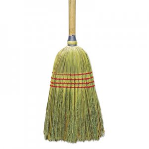 Boardwalk BWKBR10012 Upright Corn/Fiber Broom, 56", Lacquered Wood Handle, Natural, 6/Carton