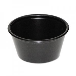 Pactiv PCTYS200E Plastic Souffle Cups, 2 oz., Black, 200/Bag, 12 Bags/Carton