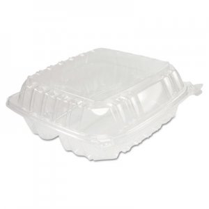 Dart DCCC90PST3 ClearSeal Hinged-Lid Plastic Containers, 8 1/4 x 3 x 8 1/4, Clear 125/PK 2