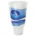 Dart DCC44AJ32H Horizon Flush Fill Foam Cup, Hot/Cold, 44 oz., Ocean Blue/White, 15/Bag