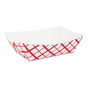 SCT SCH0417 Paper Food Baskets, 2lb, Red/White, 1000/Carton
