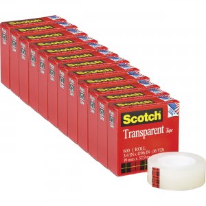Scotch 600341296PK Glossy Transparent Tape