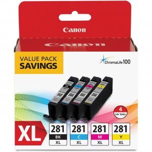 Canon CLI281XBKCMY CLI-281 XL 4 Ink Tank Value Pack