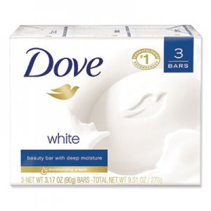 Dove UNI04090PK White Beauty Bar, Light Scent, 3.17 oz, 3/Pack