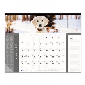 Brownline REDC194116 Pets Collection Monthly Desk Pad, 22 x 17, Puppies, 2019