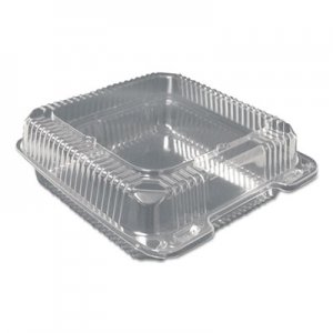Durable Packaging DPKPXT900 Plastic Clear Hinged Containers, 9 x 9, Clear, 200/Carton