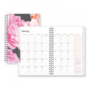 Blue Sky BLS110396 Joselyn Weekly/Monthly Wirebound Planner, 8 x 5, Light Pink/Peach/Black, 2021