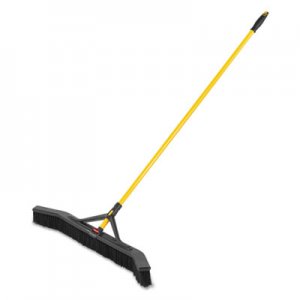 Rubbermaid Commercial RCP2018728 Maximizer Push-to-Center Broom, 36", Polypropylene Bristles, Yellow/Black