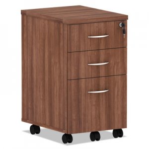 Alera ALEVA572816WA Alera Valencia Series Mobile Box/Box/File Pedestal, 15.88w x 20.5d x 28.38h, Modern Walnut