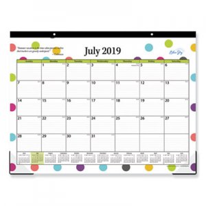 Blue Sky BLS105496 Teacher Dots Academic Year Desk Pad, 22 x 17, Assorted Color Dots, 2021-2022