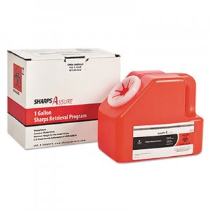 TrustMedical TMDSC1G424A1G Sharps Retrieval Program Containers, 1 gal, Cardboard/Plastic, Red