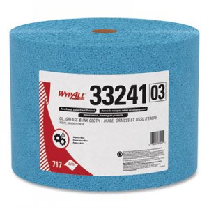 WypAll KCC33241 Oil, Grease and Ink Cloths, Jumbo Roll, 9 3/5 x 13 2/5, Blue, 717/Roll