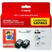 Canon 2973B004 Combo Ink Pack with Photo Paper Glossy (50 Sheets, 4''x6'') - Refurbished