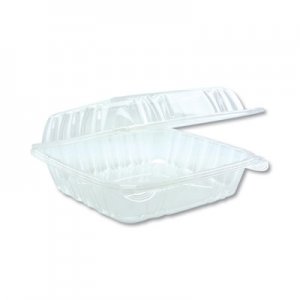 Pactiv PCTYCI821200000 Hinged Lid Container, 8.34" x 8.24", Clear, 200/Carton