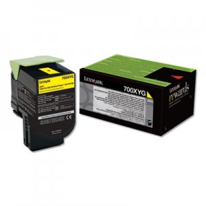 Lexmark LEX70C0XYG 700XYG, Extra High-Yield, Toner, 4000 Page-Yield, Yellow