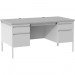 Lorell 60935 Grey Double Pedestal Steel/Laminate Desk