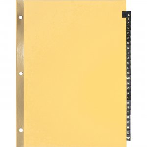 Business Source 01181 A-Z Black Leather Tab Index Dividers