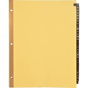 Business Source 01182 1-31 Black Leather Tab Index Dividers