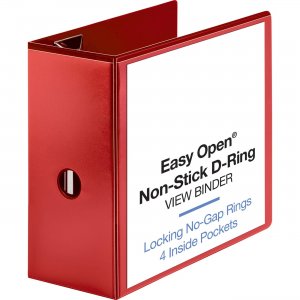 Business Source 26984 Red D-ring Binder