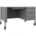 Lorell 66944 Fortress White/Platinum Steel Teachers Desk