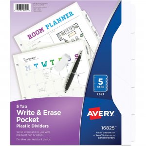 Avery 16825 Write/Erase Plastic Dividers