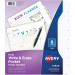 Avery 16826 Write/Erase Plastic Dividers