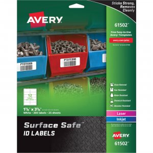 Avery 61502 Surface Safe ID Labels