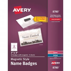 Avery 8780 Secure Magnetic Name Badges