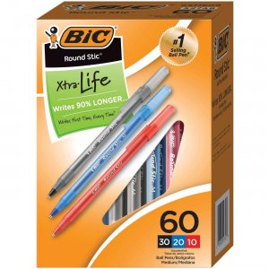 BIC GSM609AST Round Stic Ballpoint Pens