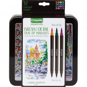 Crayola 586501 Brush & Detail Dual Tip Markers
