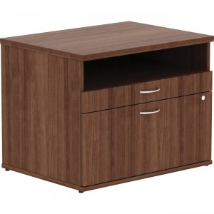 Lorell 16231 Walnut Open Shelf File Cabinet Credenza