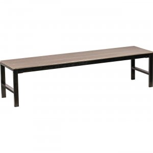 Lorell 42689 Charcoal Faux Wood Outdoor Bench