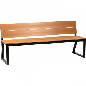 Lorell 42690 Teak Outdoor Bench With Backrest
