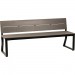 Lorell 42691 Charcoal Outdoor Bench with Backrest