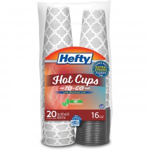 Hefty C20016 16 oz. Hot Cups with Lids