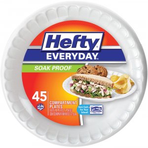 Hefty D28845 3-Compartment Soak Proof Plates