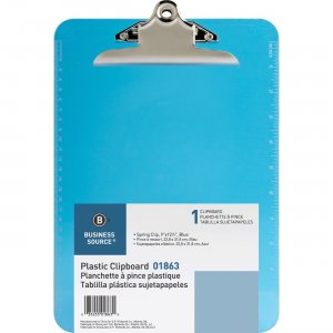 Business Source 01863 Spring Clip Plastic Clipboard