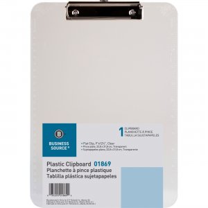 Business Source 01869BD Flat Clip Plastic Clipboard