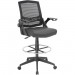 Boss B16223-BK Black Flip Arm Mesh Drafting Stool